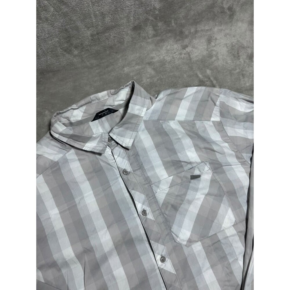 Arcteryx Button Up Shirt Men XL Extra Large Gray Plaid Hiking Long Sleeve Prep